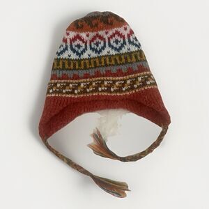 Alpaca Connection Peru Hat Adult Chullo Beanie Braids Warm Hiking Ski Cap GORP